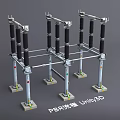 Robust Industrial Equipment Structure With Steel Support Columns And Reinforced Crossbeams