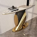 Elegant Luxury Entrance Hall With Wall Art Table Lamp And Decorative Objects