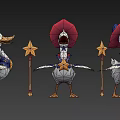 Little White Duck Mage Duck Donald Duck Pet Monster Hand Painted Style Game Style 3d model