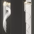 Modern Spiral Crystal Chandelier With Hanging Transparent Crystals For Decorative Lighting Fixture