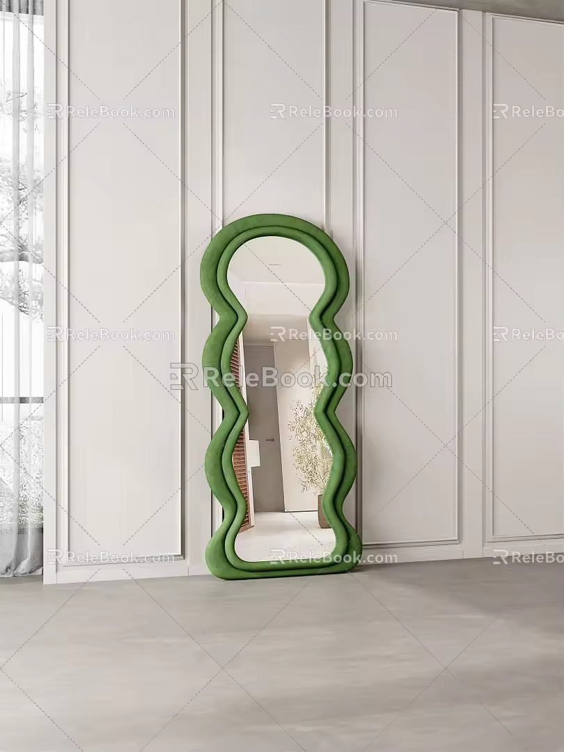 Modern mirror wave full-length mirror 3d model