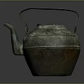 Vintage Bronze Style Electric Kettle Daily Electrical Appliance Featuring Decorative Patterns And Handle
