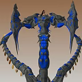 Blue And Gray Dragon Shaped Garden Ornament With Intricate Decorative Details
