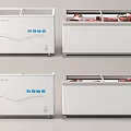 White Commercial Freezers With Multiple Compartments For Frozen Food Storage