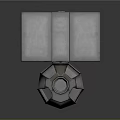 Geometric Objects With Rectangular Blocks Circular Textured Base And Digital