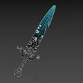 Fantasy Decorative Sword With Blue Glowing Blade Ornate Hilt And Intricate Patterns Design