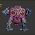 Futuristic Armored Mechanical Creature Featuring Multiple Legs Blue Lights And Heavy Armor