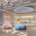 KARI SPORTS Store Interior With Display Shelves Merchandise And Large SPORTS Floor Letters