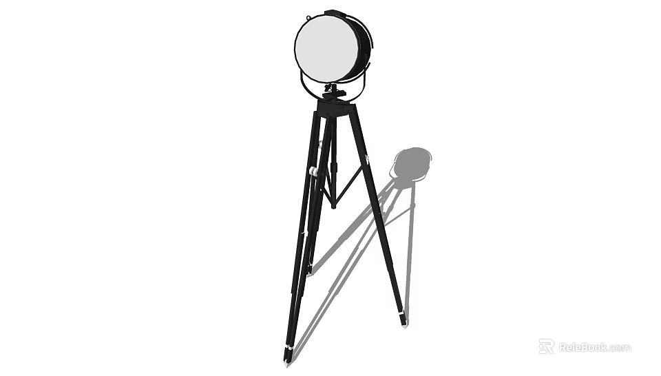 Minimalist Floor Lamp With Tripod Stand And Round Shade For Indoor Lighting 3d model 