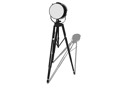 Minimalist Floor Lamp With Tripod Stand And Round Shade For Indoor Lighting 3d model
