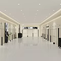 Elegant Light Luxury Clothing Store Interior With Sleek Display Racks And Round Mirrors