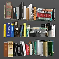 Stacked Books and Magazines with Colorful Spines Diverse Titles and Topics