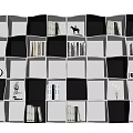 Shaped Cell Bookshelf Creative Bookshelf Art Bookshelf Solid Wood Storage Rack Cell Combination Bookshelf Library Bookshelf Book Decoration 3d model