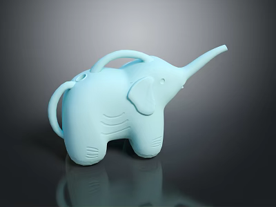 Light Blue Elephant Shaped Watering Can for Daily Household Gardening Use 3d model