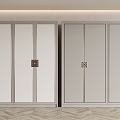 New Chinese Style Wardrobe Flat Door Wardrobe Decorative Cabinet Locker 3d model