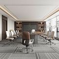 New Chinese Conference Room Large Conference Room Multi-function Room Conference Table and Chair Combination 3d model