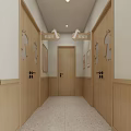Kindergarten Interior Design With Wooden Bookshelf Arched Doorway Books And Toys