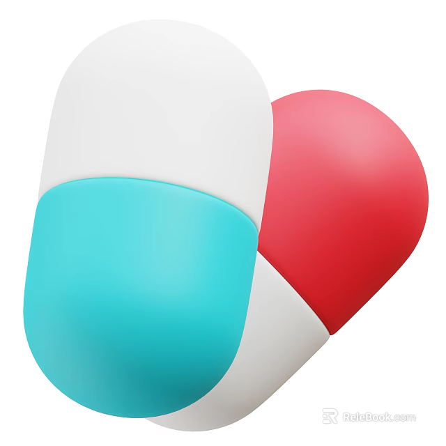 Blue White Red Capsule Shaped Medical Devices for Healthcare Applications 3d model 