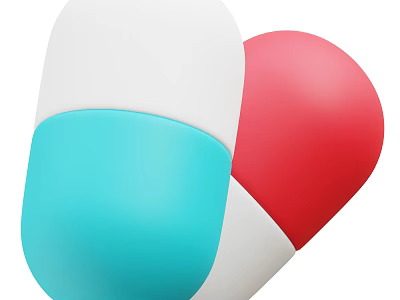 Blue White Red Capsule Shaped Medical Devices for Healthcare Applications 3d model