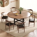 Style Dining Room Furniture Dining Table and Chair Full Lighting 3d model