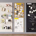 Three Different Bulletin Boards With Sticky Notes Photos And Decorative Items For Home Office