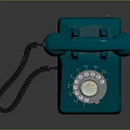 Vintage Blue Rotary Dial Computer Modem Displaying Classic Retro Design Elements 3d model