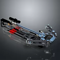 Modern Tactical Crossbow With Detailed Metallic Components Scope And Red Accents 3d model