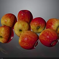 Fresh Red And Yellow Apples Stacked On Dark Background With Shiny Skin