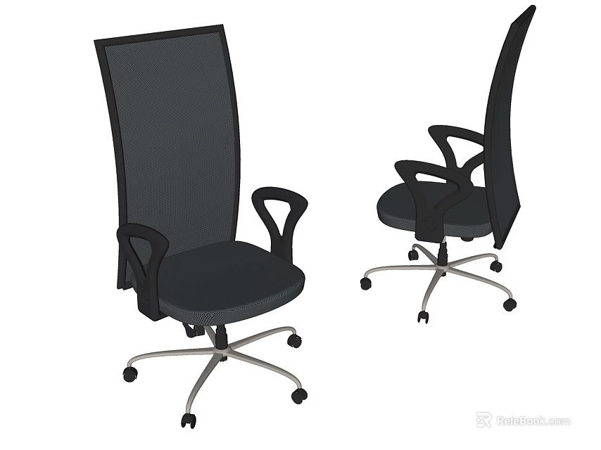 Ergonomic Mesh Office Chair With High Back Armrests And Five Star Base Swivel Wheels 3d model 