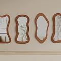 Mid-ancient style full-body mirror changing mirror 3d model