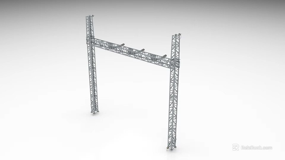 Heavy Duty Metal Construction Component Featuring Steel Frame And Support Beams 3d model 