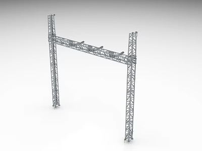 Heavy Duty Metal Construction Component Featuring Steel Frame And Support Beams 3d model