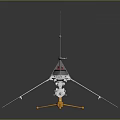 Gray Spacecraft Model With Red Emblem Landing Gear For Cosmic Exploration Missions