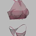 Women's Purple Sheer Lace Lingerie Set With Bra And Panties Design