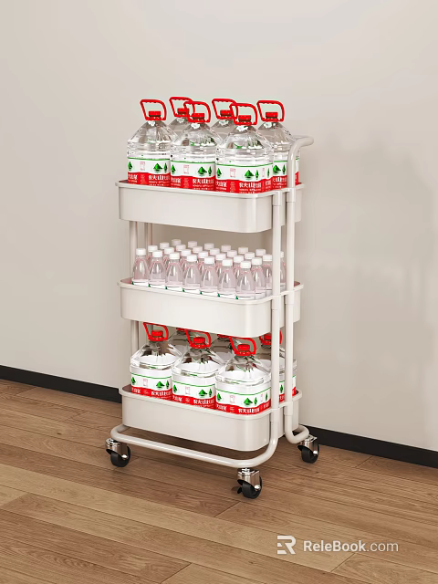 Multi layer Rolling Cart For Storing Bottled Water 3d model 