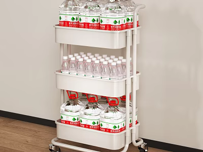 Multi layer Rolling Cart For Storing Bottled Water 3d model