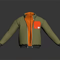 Stylish Beige Jacket With Orange Lining Red Pocket And Front Zipper