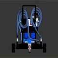 Blue Mobile Industrial Equipment With Wheels And Flexible Hoses