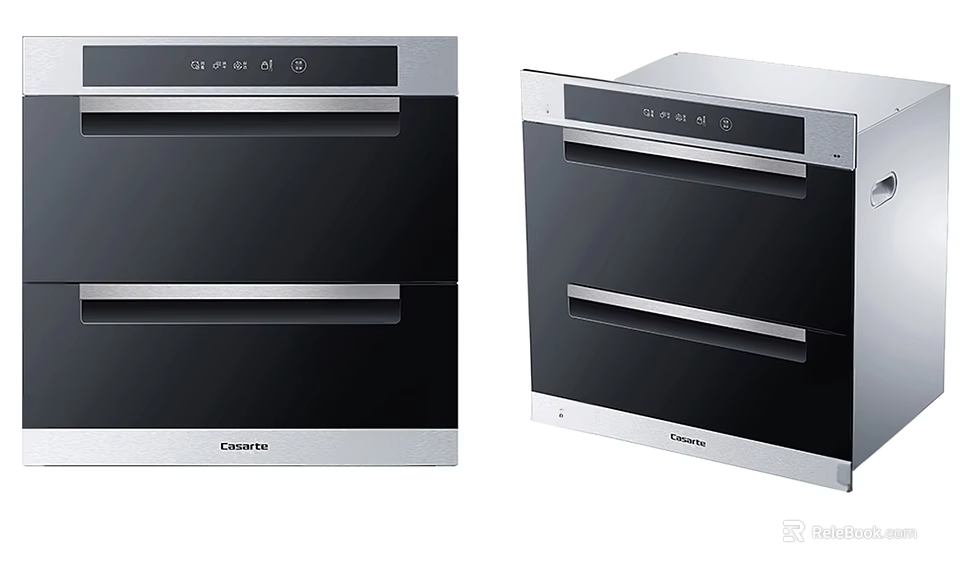 Built in Kitchen Appliances CASARTE Black Panel Silver Frame Control Panel Drawer Design 3d model 