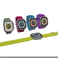 Colorful Smartwatch Collection With Various Strap Colors And Digital Dial Designs