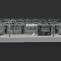Modern Subway Platform At Central Station With Train Canopy And Bench 3d model