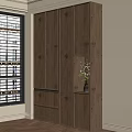 Sleek Modern Entryway Cabinet And Side Cabinet With Wooden Storage And Decorative Shelves