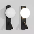Modern Wall Lamps With Black Base And White Spherical Shade For Interior Decor