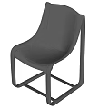 Stylish Black Leather Leisure Chair with Metal Frame Modern Minimalist Design