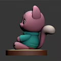 Adorable Decorative Furniture With Pink Cat Design Blue Outfit And Brown Beige Base