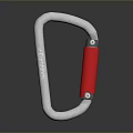 Silver Metal Carabiner With Red Locking Mechanism For Outdoor Climbing Gear