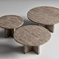 Middle Ancient Dining Table Round Table Round Table Log Dining Table 3d model