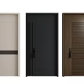 Modern Swing Doors In Different Colors With Stylish Panel Designs For Home Interior 3d model