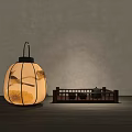 New Chinese Style Retro Table Lamp Lantern Desktop Ornaments Combination Portable Palace Lamp 3d model