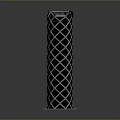 Cylindrical Structure With Diamond Grid Surface On White Square Base Design